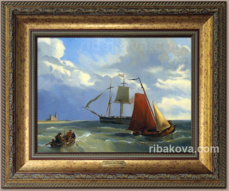 Морской голландский пейзаж на заказ для кабинета.